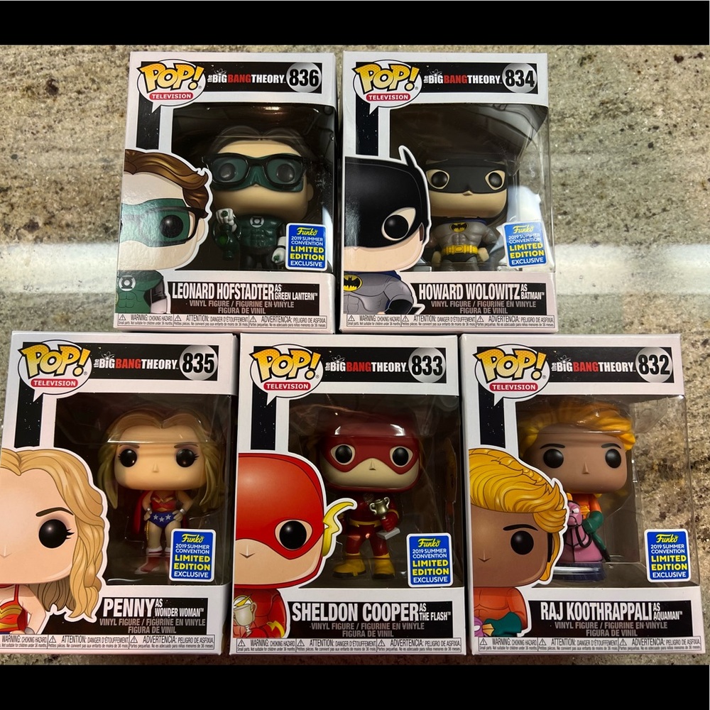 2019 SDCC San Diego Comic Con Limited Edition BIG BANG THEORY Funko Pop Set